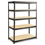 Boltless Steel Shelving, Five-shelf, 48w X 18d X 72h, Black