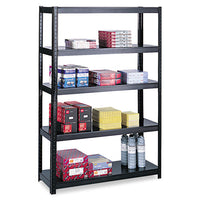 Boltless Steel Shelving, Five-shelf, 48w X 18d X 72h, Black