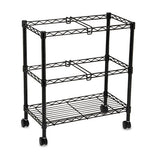 Two-tier Rolling File Cart, 25.75w X 14d X 29.75h, Black