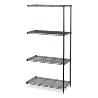 Industrial Add-on Unit, Four-shelf, 36w X 18d X 72h, Steel, Black, Ships In 1-3 Business Days