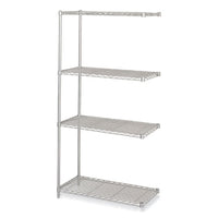 Industrial Add-on Unit, Four-shelf, 36w X 18d X 72h, Steel, Metallic Gray, Ships In 1-3 Business Days