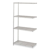 Industrial Add-on Unit, Four-shelf, 36w X 18d X 72h, Steel, Metallic Gray, Ships In 1-3 Business Days