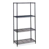 Industrial Wire Shelving, Four-shelf, 36w X 24d X 72h, Black, Ships In 1-3 Business Days