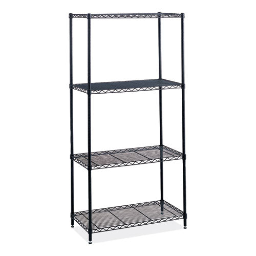 Industrial Wire Shelving, Four-shelf, 36w X 24d X 72h, Black, Ships In 1-3 Business Days
