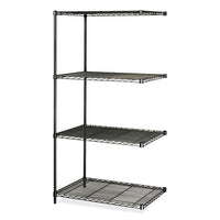 Industrial Add-on Unit, Four-shelf, 36w X 24d X 72h, Steel, Black, Ships In 1-3 Business Days