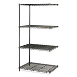Industrial Add-on Unit, Four-shelf, 36w X 24d X 72h, Steel, Black, Ships In 1-3 Business Days