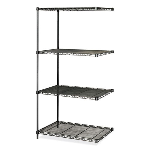 Industrial Add-on Unit, Four-shelf, 36w X 24d X 72h, Steel, Black, Ships In 1-3 Business Days