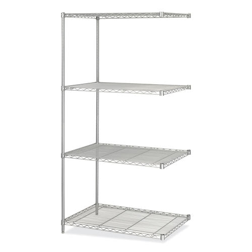 Industrial Add-on Unit, Four-shelf, 36w X 24d X 72h, Steel, Metallic Gray, Ships In 1-3 Business Days