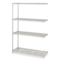 Industrial Add-on Unit, Four-shelf, 48w X 18d X 72h, Steel, Metallic Gray, Ships In 1-3 Business Days