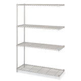 Industrial Add-on Unit, Four-shelf, 48w X 18d X 72h, Steel, Metallic Gray, Ships In 1-3 Business Days