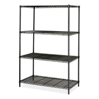 Industrial Wire Shelving, Four-shelf, 48w X 24d X 72h, Black, Ships In 1-3 Business Days