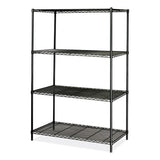 Industrial Wire Shelving, Four-shelf, 48w X 24d X 72h, Black, Ships In 1-3 Business Days