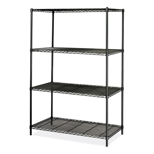 Industrial Wire Shelving, Four-shelf, 48w X 24d X 72h, Black, Ships In 1-3 Business Days