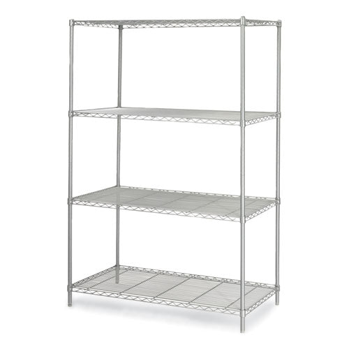 Industrial Wire Shelving, Four-shelf, 48w X 24d X 72h, Metallic Gray, Ships In 1-3 Business Days