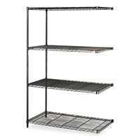 Industrial Add-on Unit, Four-shelf, 48w X 24d X 72h, Steel, Black, Ships In 1-3 Business Days