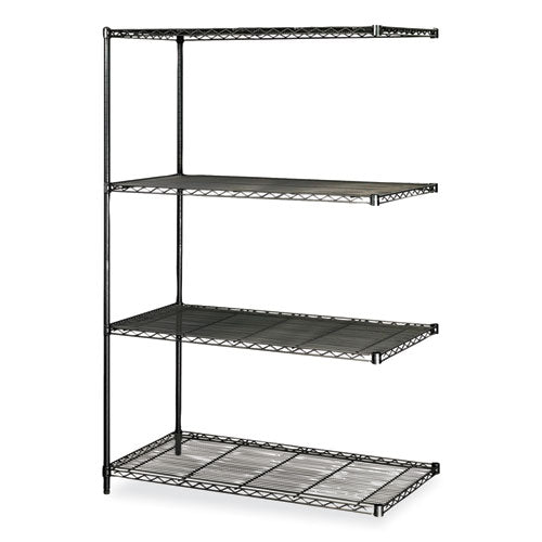 Industrial Add-on Unit, Four-shelf, 48w X 24d X 72h, Steel, Black, Ships In 1-3 Business Days