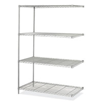 Industrial Add-on Unit, Four-shelf, 48w X 24d X 72h, Steel, Metallic Gray, Ships In 1-3 Business Days