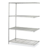 Industrial Add-on Unit, Four-shelf, 48w X 24d X 72h, Steel, Metallic Gray, Ships In 1-3 Business Days