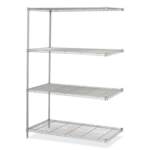 Industrial Add-on Unit, Four-shelf, 48w X 24d X 72h, Steel, Metallic Gray, Ships In 1-3 Business Days