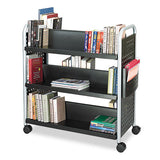 Scoot Book Cart, Three-shelf, 33w X 14.25d X 44.25h, Black