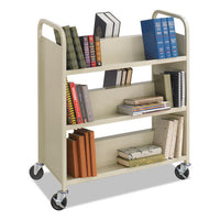 Steel Book Cart, Six-shelf, 36w X 18.5d X 43.5h, Sand