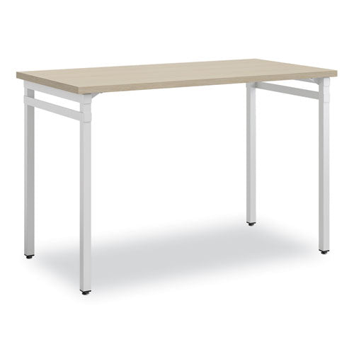 Ready Home Office Desk, 45.5" X 23.5" To 29.5", Beige/white, Ships In 1-3 Business Days