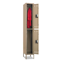 Double-tier Locker, 12w X 18d X 78h, Two-tone Tan