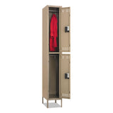 Double-tier Locker, 12w X 18d X 78h, Two-tone Tan