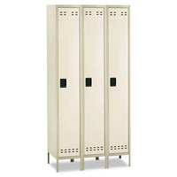Single-tier, Three-column Locker, 36w X 18d X 78h, Two-tone Gray