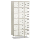 Three-column Box Locker, 36w X 18d X 78h, Two-tone Gray