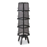 Onyx Mesh Rotating Magazine Display, 16 Compartments, 18.27w X 18.27d X 58.55h, Black, Ships In 1-3 Business Days