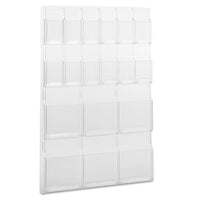 Reveal Clear Literature Displays, 18 Compartments, 30w X 2d X 45h, Clear