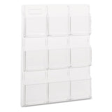 Reveal Clear Literature Displays, 9 Compartments, 30w X 2d X 36.75h, Clear