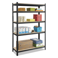 Boltless Steel-particleboard Shelving, Five-shelf, 48w X 18d X 72h, Black