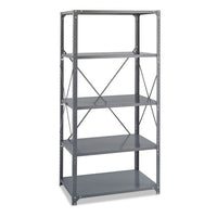 Commercial Steel Shelving Unit, Five-shelf, 36w X 24d X 75h, Dark Gray