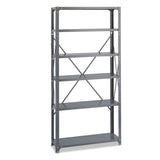 Commercial Steel Shelving Unit, Six-shelf, 36w X 12d X 75h, Dark Gray