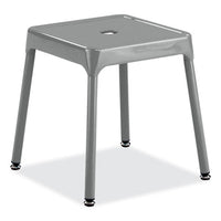 Steel Guest Stool, Backless, Supports Up To 275 Lb, 15" To 15.5" Seat Height, Silver Seat/base, Ships In 1-3 Business Days