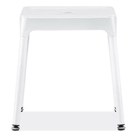Steel Guest Stool, Backless, Supports Up To 275 Lb, 15" To 15.5" Seat Height, White Seat/base, Ships In 1-3 Business Days
