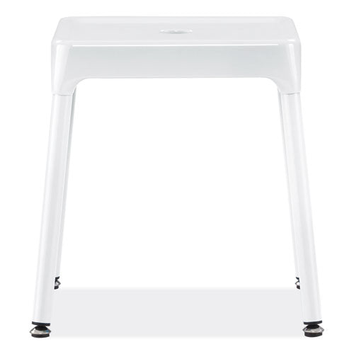 Steel Guest Stool, Backless, Supports Up To 275 Lb, 15" To 15.5" Seat Height, White Seat/base, Ships In 1-3 Business Days