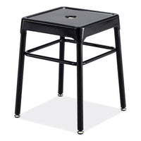 Steel Guestbistro Stool, Backless, Supports Up To 250 Lb, 18" Seat Height, Black Seat, Black Base, Ships In 1-3 Business Days