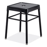 Steel Guestbistro Stool, Backless, Supports Up To 250 Lb, 18" Seat Height, Black Seat, Black Base, Ships In 1-3 Business Days