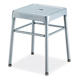 Steel Guestbistro Stool, Backless, Supports Up To 250 Lb, 18" High Silver Seat, Silver Base, Ships In 1-3 Business Days