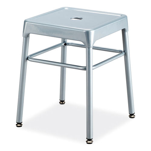 Steel Guestbistro Stool, Backless, Supports Up To 250 Lb, 18" High Silver Seat, Silver Base, Ships In 1-3 Business Days