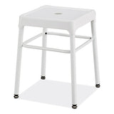 Steel Guestbistro Stool, Backless, Supports Up To 250 Lb, 18" Seat Height, White Seat, White Base, Ships In 1-3 Business Days