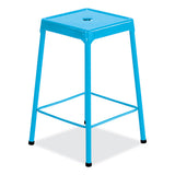 Steel Counter Stool, Backless, Supports Up To 250 Lb, 25" High Babyblue Seat, Babyblue Base, Ships In 1-3 Business Days