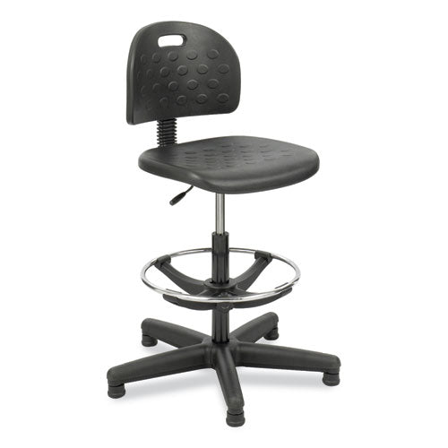 Soft Tough Economy Workbench Chair, Supports 250 Lb, 22" To 32" High Black Seat, Black Back/base, Ships In 1-3 Business Days