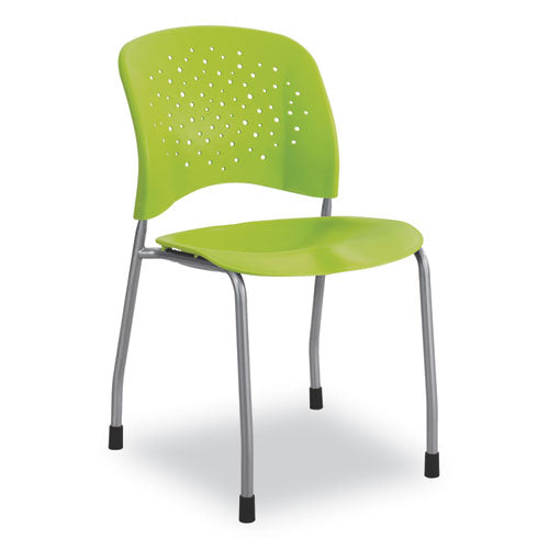 Reve Guestbistro Chair With Straight Legs, Supports Up To 250 Lb, 18" Seat Height, Green Seat/back, Silver Base, 2/carton