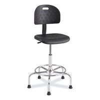 Workfit Economy Industrial Chair, Up To 400 Lb, 22" To 30" High Black Seat/back, Silver Base, Ships In 1-3 Business Days