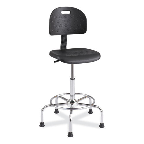 Workfit Economy Industrial Chair, Up To 400 Lb, 22" To 30" High Black Seat/back, Silver Base, Ships In 1-3 Business Days