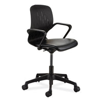 Shell Desk Chair, Supports Up To 275 Lb, 17" To 20" Seat Height, Black Seat/back, Black Base, Ships In 1-3 Business Days